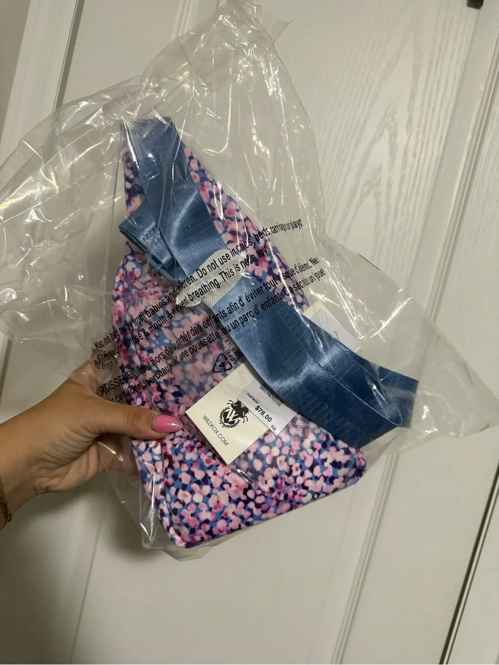 Wildfox Purple and Pink Floral Pattern Crossbody Sling Bag